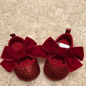 Baby Girl Red Dress Shoe with Bow